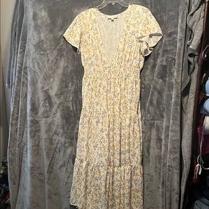 Pinch Floral Maxi Dress - Yellow and White